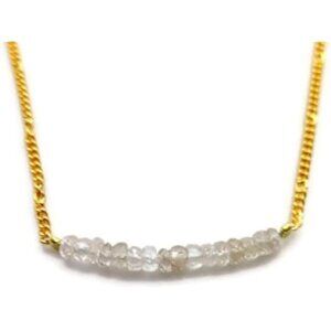 a.v.max NYC Crystal Semi Rondelle Gold Plated Chain Necklace 16" - 18" NWOT